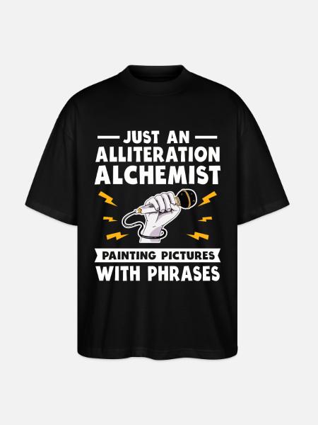 Alliteration Alchemist Poetry Slam - Stanley/Stella Oversized Unisex Organic T-shirt Blaster 2.0 - black