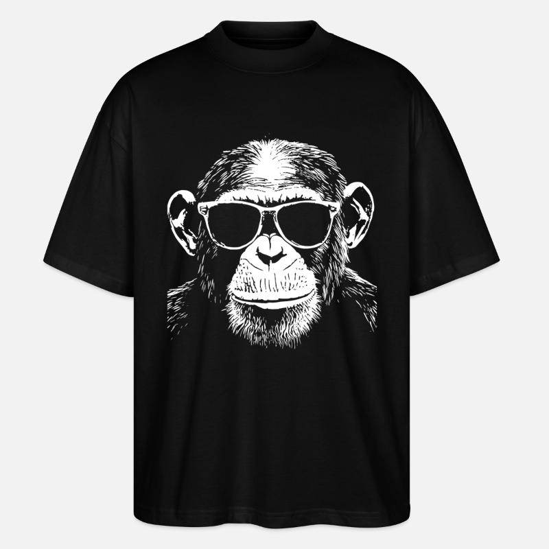Cool Chimpanzee Sunglasses Summer - Stanley/Stella Oversized Unisex Organic T-shirt Blaster 2.0 - black
