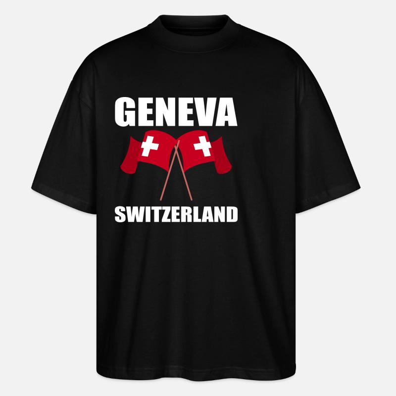 Schweiz Genf - Stanley/Stella Oversized Unisex Bio T-Shirt Blaster 2.0 - Schwarz