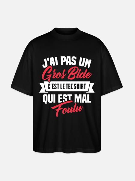 J'ai Pas Un Gros Bide - T-shirt bio Blaster 2.0 coupe oversize Stanley/Stella Unisexe - noir