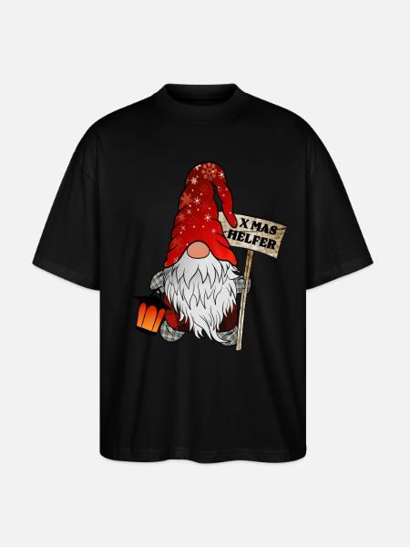 Helper Gnome Christmas Gnome - Stanley/Stella Oversized Unisex Organic T-shirt Blaster 2.0 - black