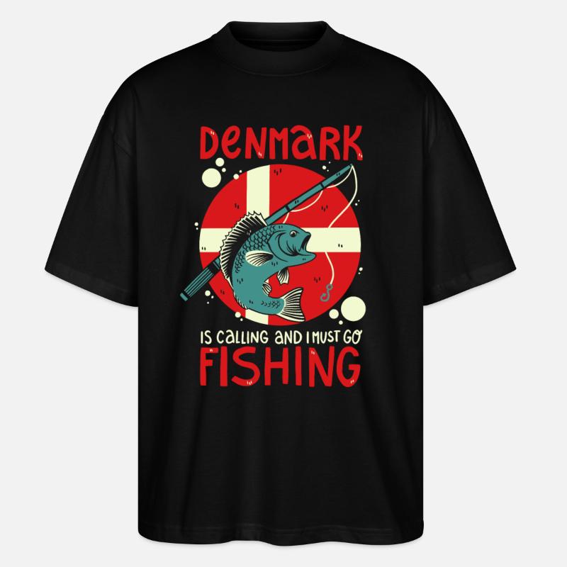 Angeln in Dänemark - Stanley/Stella Oversized Unisex Bio T-Shirt Blaster 2.0 - Schwarz