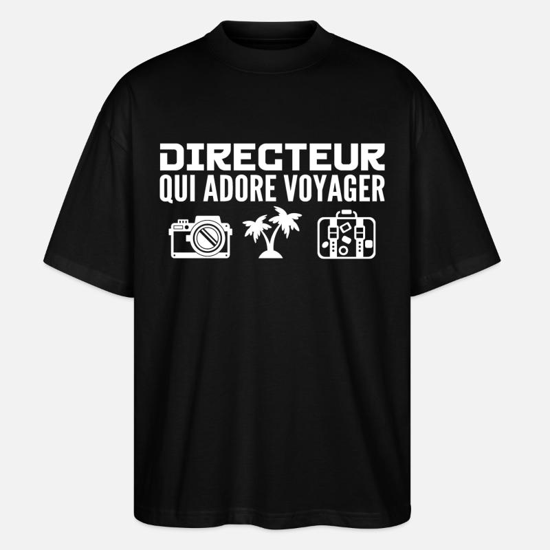 Voyageurs & Directeurs : Passion & Découverte - T-shirt bio Blaster 2.0 coupe oversize Stanley/Stella Unisexe - noir