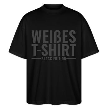 Weißes T-Shirt Black Edition - Stanley/Stella Oversized Unisex Bio T-Shirt Blaster 2.0 - Schwarz - Vorne - Alina (178cm) & Michal (187cm)