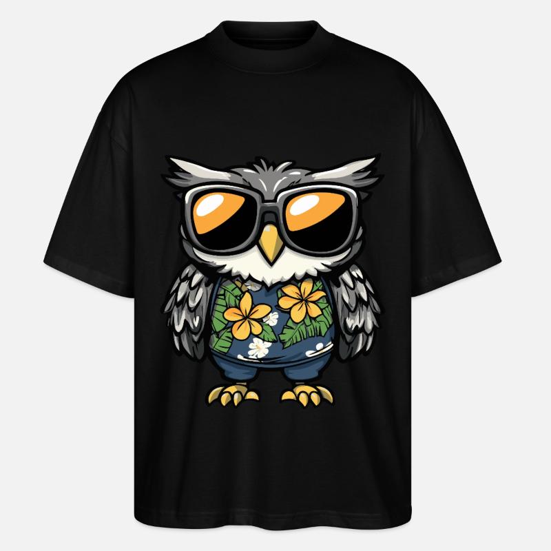 Eule Comic Lustig Sommer - Stanley/Stella Oversized Unisex Bio T-Shirt Blaster 2.0 - Schwarz