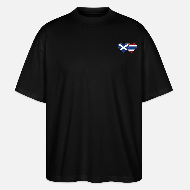 Ecosse Thaïlande Drapeau Coeur - T-shirt bio Blaster 2.0 coupe oversize Stanley/Stella Unisexe - noir