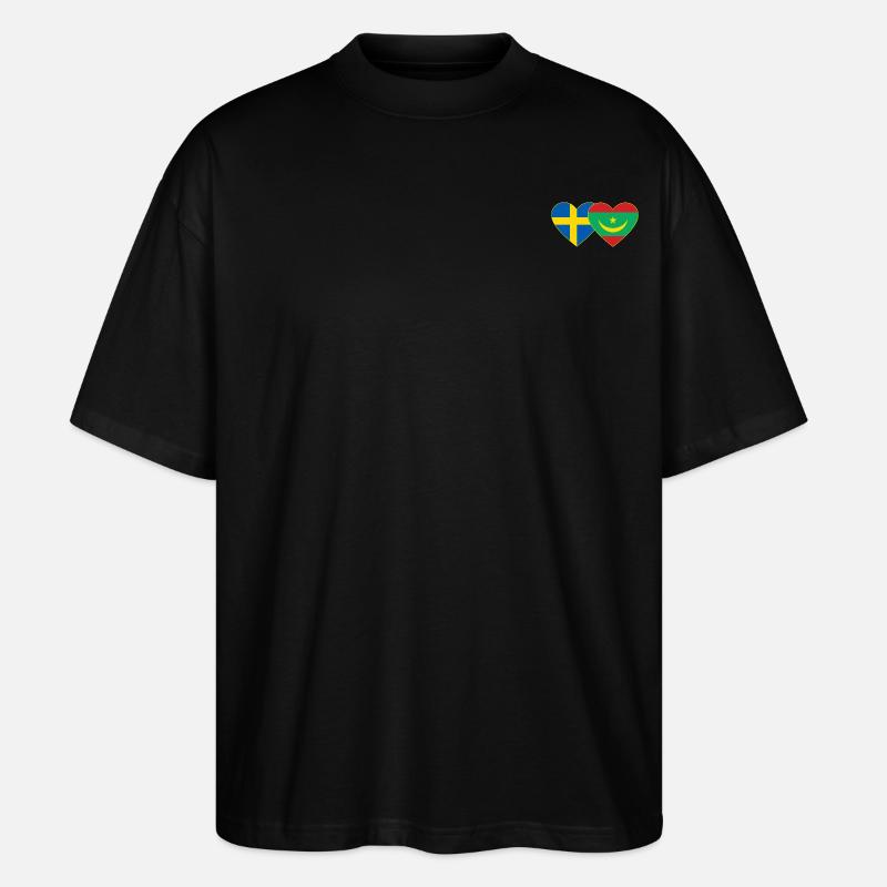 Suède Mauritanie Drapeau Coeur - T-shirt bio Blaster 2.0 coupe oversize Stanley/Stella Unisexe - noir