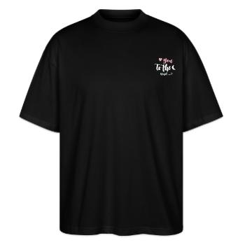 Love you - Stanley/Stella Oversized Unisex Organic T-shirt Blaster 2.0 - black - Front - Alina (178cm) & Michal (187cm)