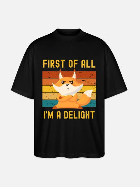 Fox Retro Pleasure Funny Confidence - Stanley/Stella Oversized Unisex Organic T-shirt Blaster 2.0 - black