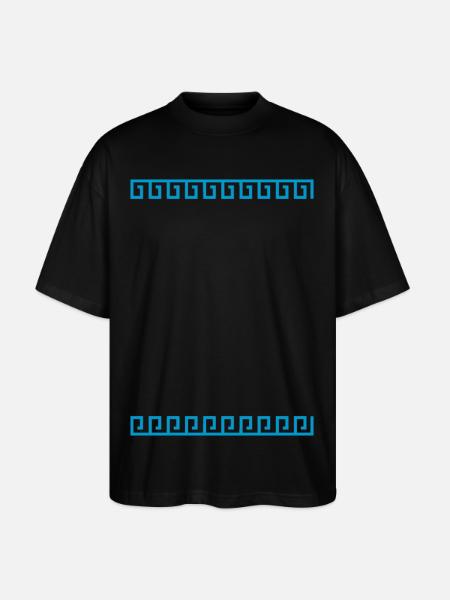 Greek ornament - Stanley/Stella Oversized Unisex Organic T-shirt Blaster 2.0 - black