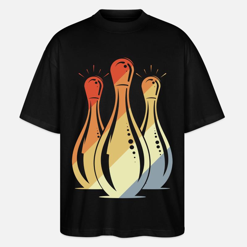 Bowling Grafik Retro Look - Stanley/Stella Oversized Unisex Bio T-Shirt Blaster 2.0 - Schwarz