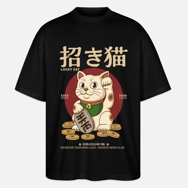 Maneki Neko - Stanley/Stella Oversized Unisex Bio T-Shirt Blaster 2.0 - Schwarz
