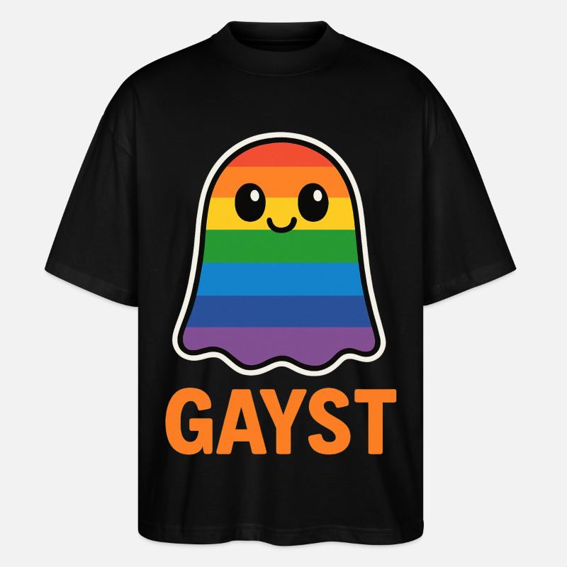 Costume d’Halloween Rainbow Ghost Pride - T-shirt bio Blaster 2.0 coupe oversize Stanley/Stella Unisexe - noir
