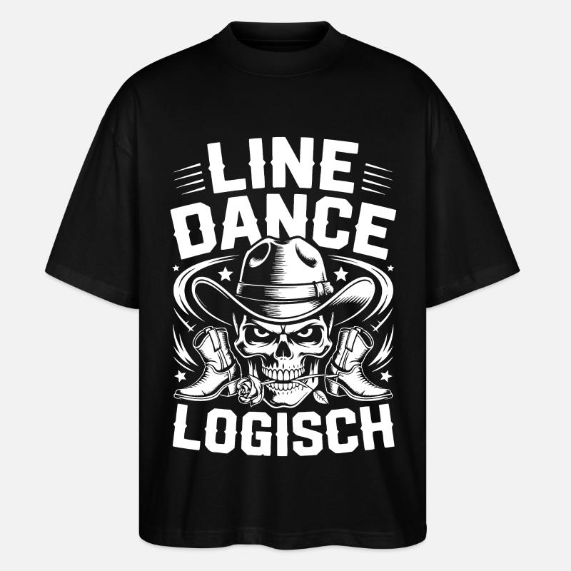 Line Dance Schädel Logo - Stanley/Stella Oversized Unisex Bio T-Shirt Blaster 2.0 - Schwarz