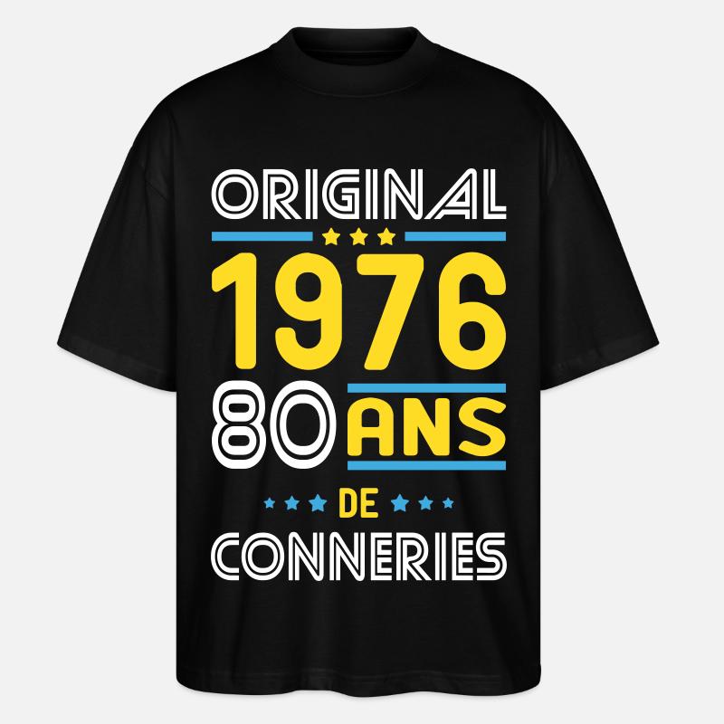 Original – 1976 – 50 Jahre - Stanley/Stella Oversized Unisex Bio T-Shirt Blaster 2.0 - Schwarz