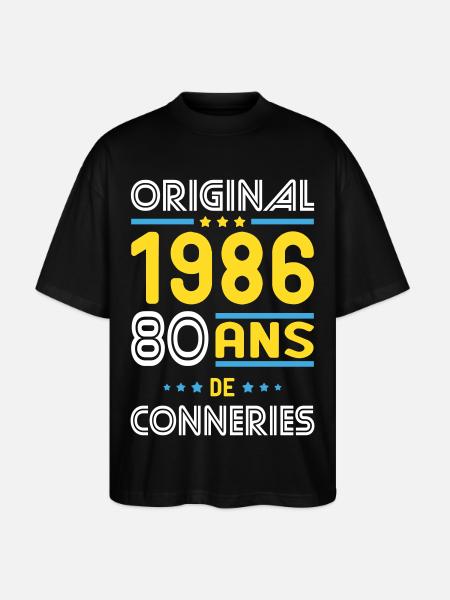 Original – 1986 – 40 Jahre - Stanley/Stella Oversized Unisex Bio T-Shirt Blaster 2.0 - Schwarz
