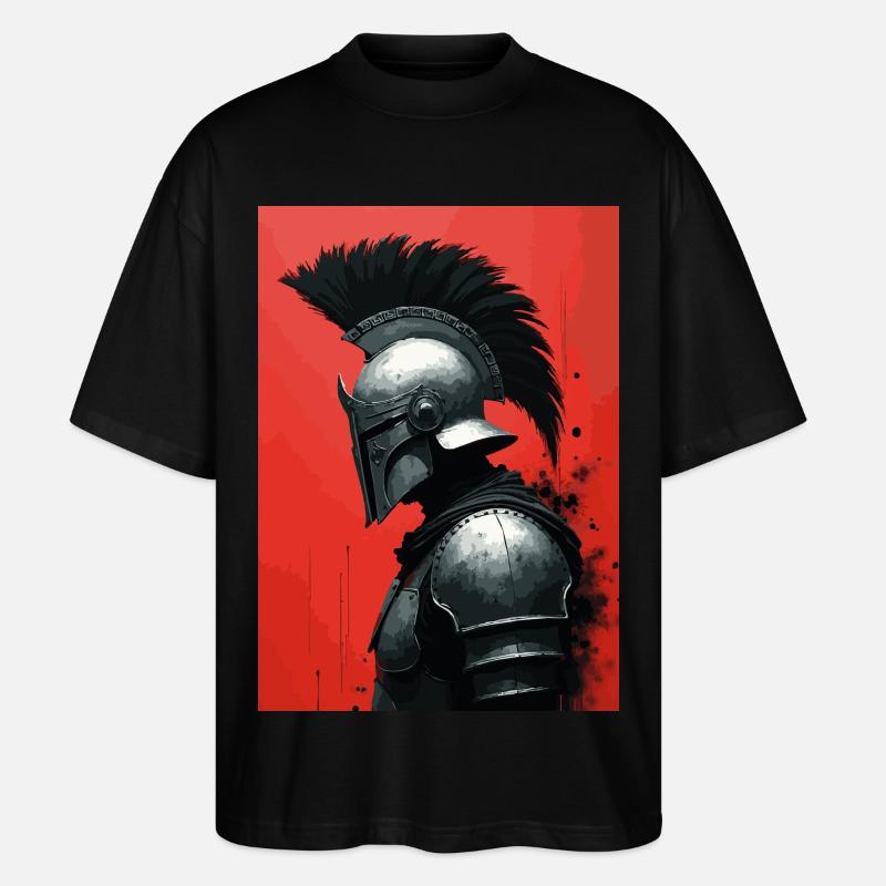 Spartanischer Krieger Rot - Stanley/Stella Oversized Unisex Bio T-Shirt Blaster 2.0 - Schwarz