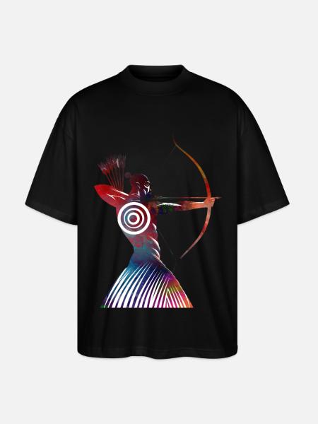 Bunter Schildbogenschütze - Stanley/Stella Oversized Unisex Bio T-Shirt Blaster 2.0 - Schwarz