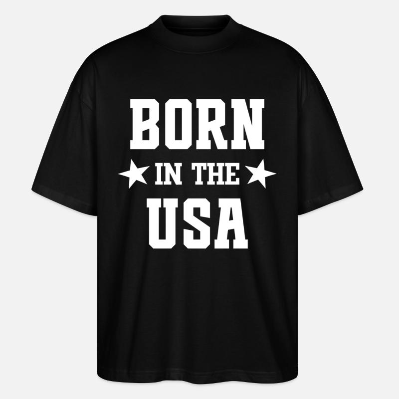 Né aux États-Unis - T-shirt bio Blaster 2.0 coupe oversize Stanley/Stella Unisexe - noir