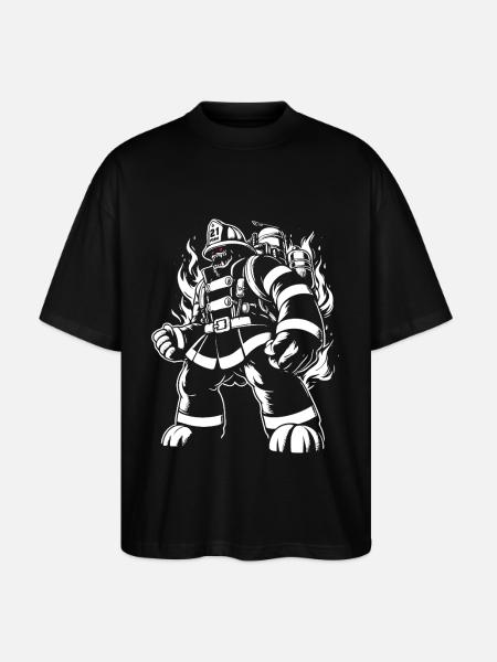 Pompier monstre - T-shirt bio Blaster 2.0 coupe oversize Stanley/Stella Unisexe - noir