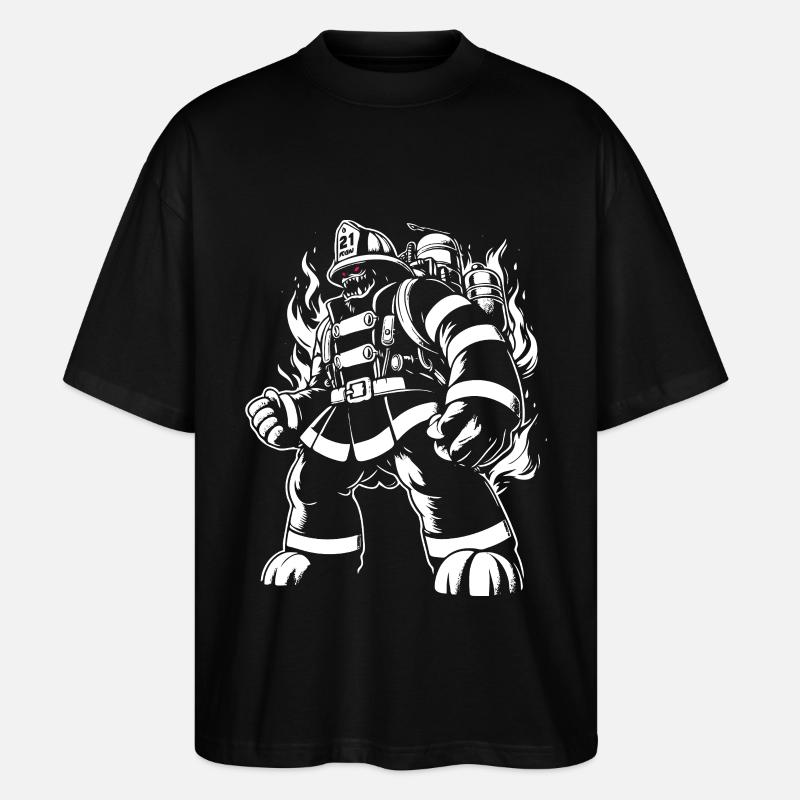 Pompier monstre - T-shirt bio Blaster 2.0 coupe oversize Stanley/Stella Unisexe - noir