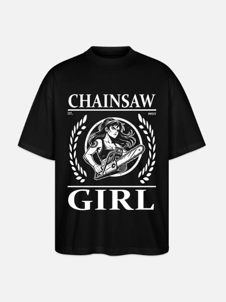 Cool Chainsaw Girl Design - Stanley/Stella Oversized Unisex Organic T-shirt Blaster 2.0 - black