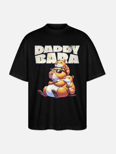 Daddybara Capybara Father Dad - Stanley/Stella Oversized Unisex Organic T-shirt Blaster 2.0 - black