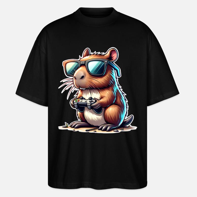 Capybara Gaming - Stanley/Stella Oversized Unisex Bio T-Shirt Blaster 2.0 - Schwarz