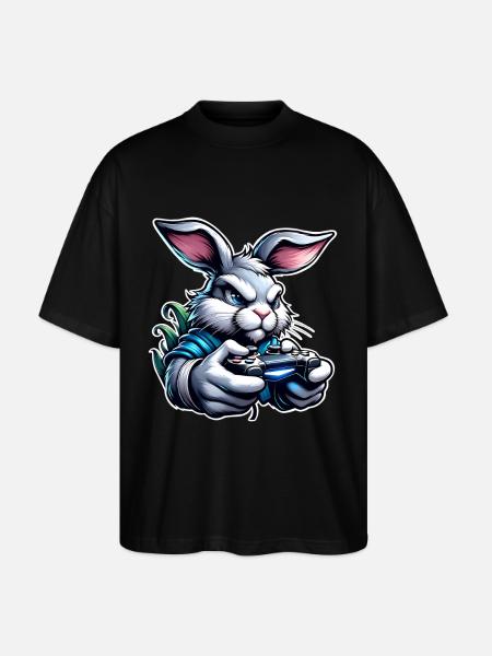 Gaming Bunny - Stanley/Stella Oversized Unisex Organic T-shirt Blaster 2.0 - black