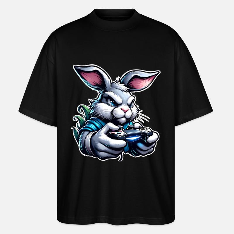 Gaming Hase - Stanley/Stella Oversized Unisex Bio T-Shirt Blaster 2.0 - Schwarz