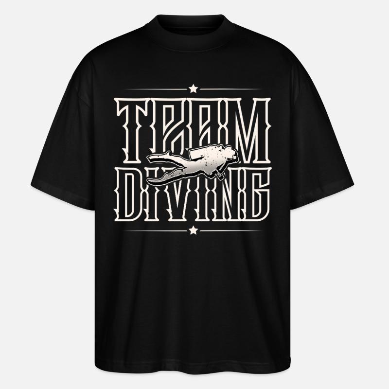 Team Diving - Stanley/Stella Oversized Unisex Bio T-Shirt Blaster 2.0 - Schwarz