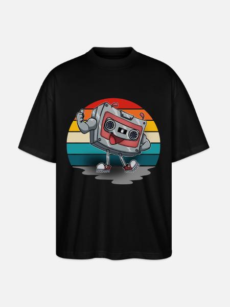 Cassette - T-shirt bio Blaster 2.0 coupe oversize Stanley/Stella Unisexe - noir