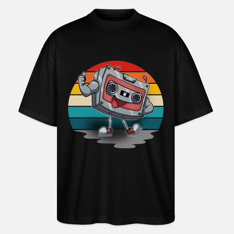 Cassette - T-shirt bio Blaster 2.0 coupe oversize Stanley/Stella Unisexe - noir