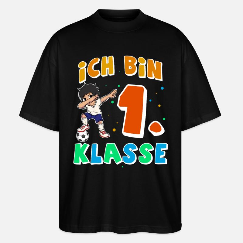 Einschulung Fußball - Stanley/Stella Oversized Unisex Bio T-Shirt Blaster 2.0 - Schwarz
