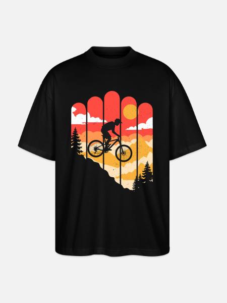VTT Vélo Cyclisme - T-shirt bio Blaster 2.0 coupe oversize Stanley/Stella Unisexe - noir