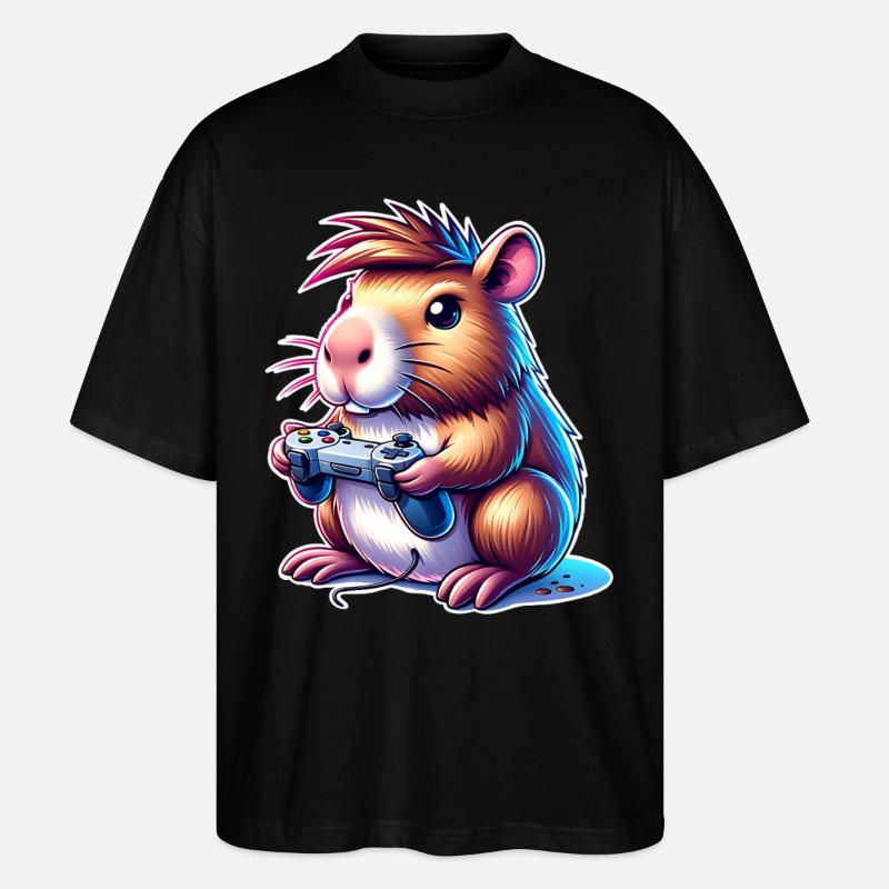 Capybara Gaming - Stanley/Stella Oversized Unisex Organic T-shirt Blaster 2.0 - black