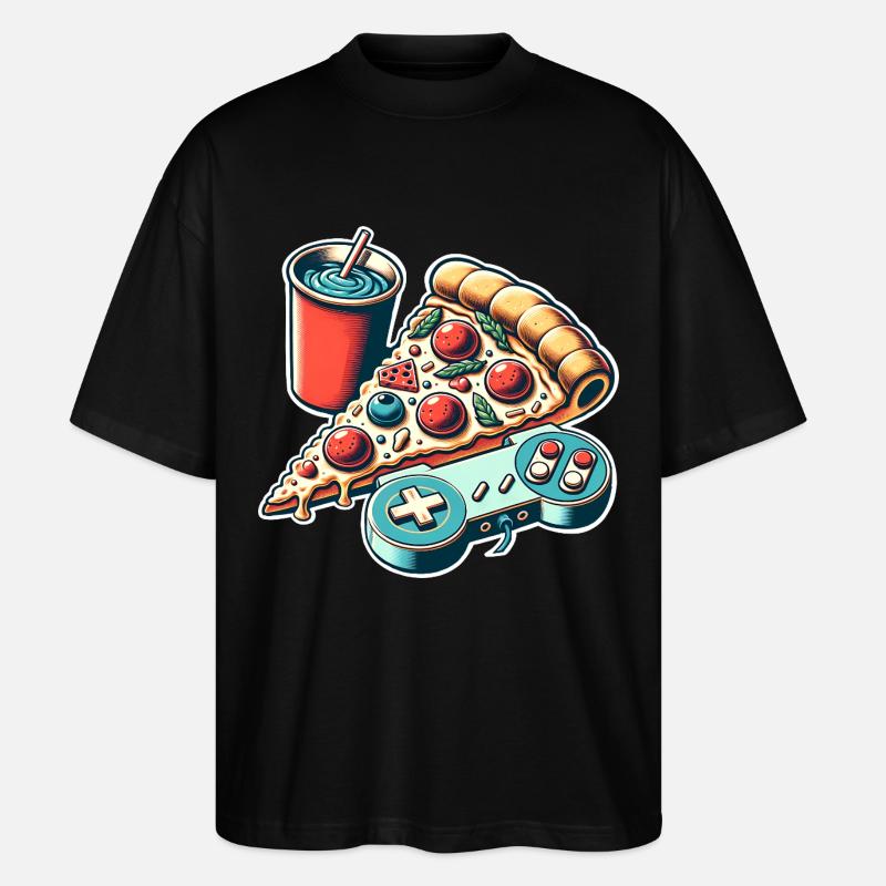 Pizza Gaming Gamer - Stanley/Stella Oversized Unisex Bio T-Shirt Blaster 2.0 - Schwarz