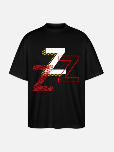 Alphabet Design Letter Z - Stanley/Stella Oversized Unisex Organic T-shirt Blaster 2.0 - black