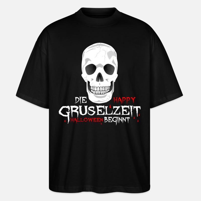 JOYEUX crâne d’halloween - T-shirt bio Blaster 2.0 coupe oversize Stanley/Stella Unisexe - noir