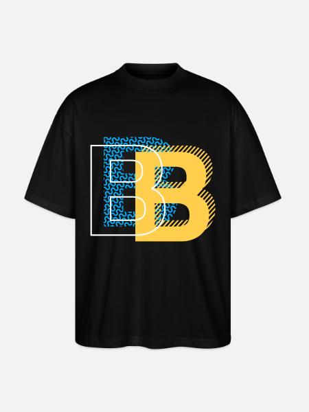 Initial letter B b - Stanley/Stella Oversized Unisex Organic T-shirt Blaster 2.0 - black