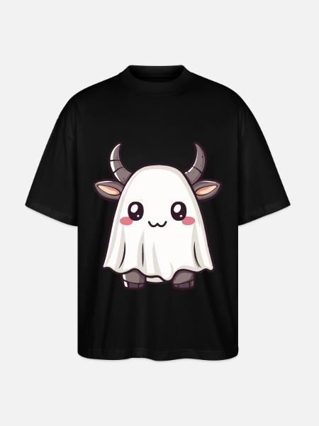 Bull Halloween Comic Ghost - Stanley/Stella Oversized Unisex Organic T-shirt Blaster 2.0 - black