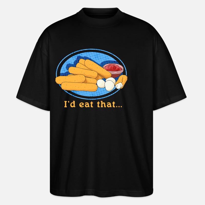 Mozzarella Sticks Cheese Lover Gift - Stanley/Stella Oversized Unisex Organic T-shirt Blaster 2.0 - black
