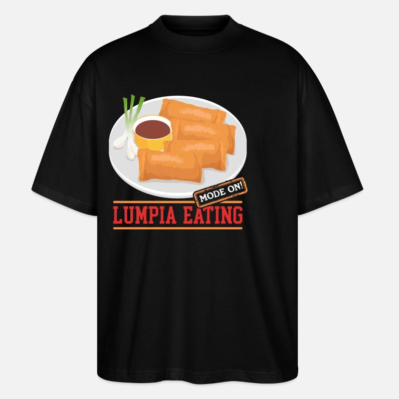 Lumpia Spring Roll Loempia Gift - Stanley/Stella Oversized Unisex Organic T-shirt Blaster 2.0 - black