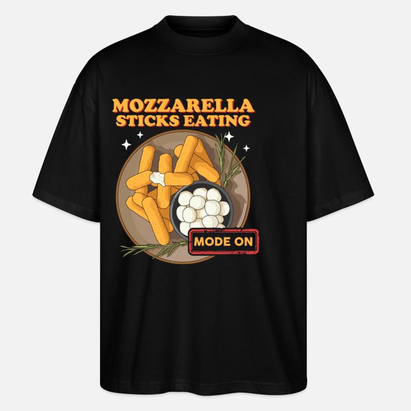 Mozzarella Sticks Cheese Lover Gift - Stanley/Stella Oversized Unisex Organic T-shirt Blaster 2.0 - black