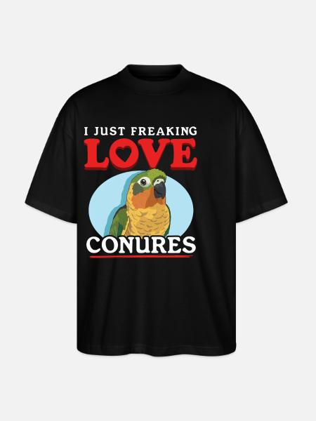 Conure Conures Papageien Geschenk - Stanley/Stella Oversized Unisex Bio T-Shirt Blaster 2.0 - Schwarz