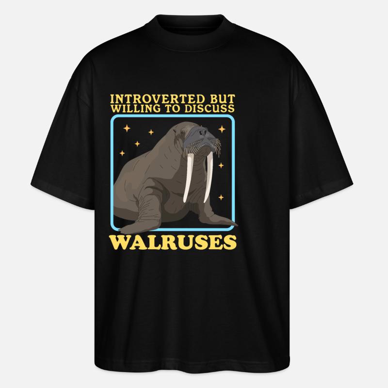Walrus Walrus Gift - Stanley/Stella Oversized Unisex Organic T-shirt Blaster 2.0 - black