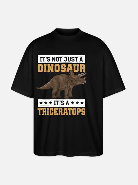 Triceratops Dinosaur Dinos Gift - Stanley/Stella Oversized Unisex Organic T-shirt Blaster 2.0 - black