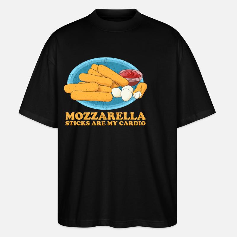 Mozzarella Sticks Cheese Lover Gift - Stanley/Stella Oversized Unisex Organic T-shirt Blaster 2.0 - black