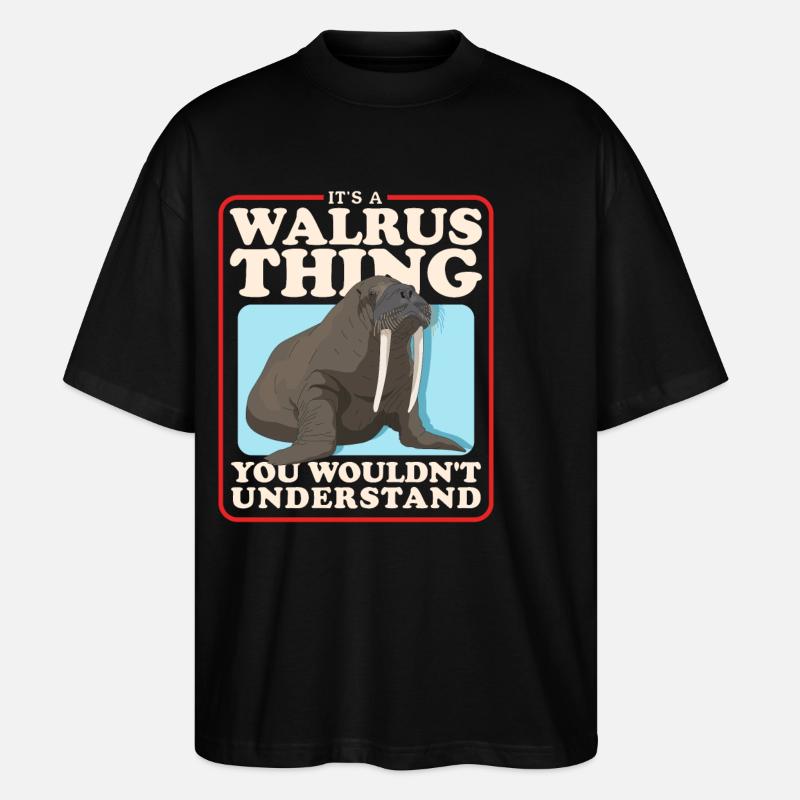 Walrus Walrus Gift - Stanley/Stella Oversized Unisex Organic T-shirt Blaster 2.0 - black