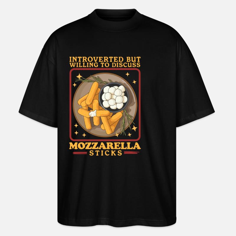 Mozzarella Sticks Cheese Lover Gift - Stanley/Stella Oversized Unisex Organic T-shirt Blaster 2.0 - black